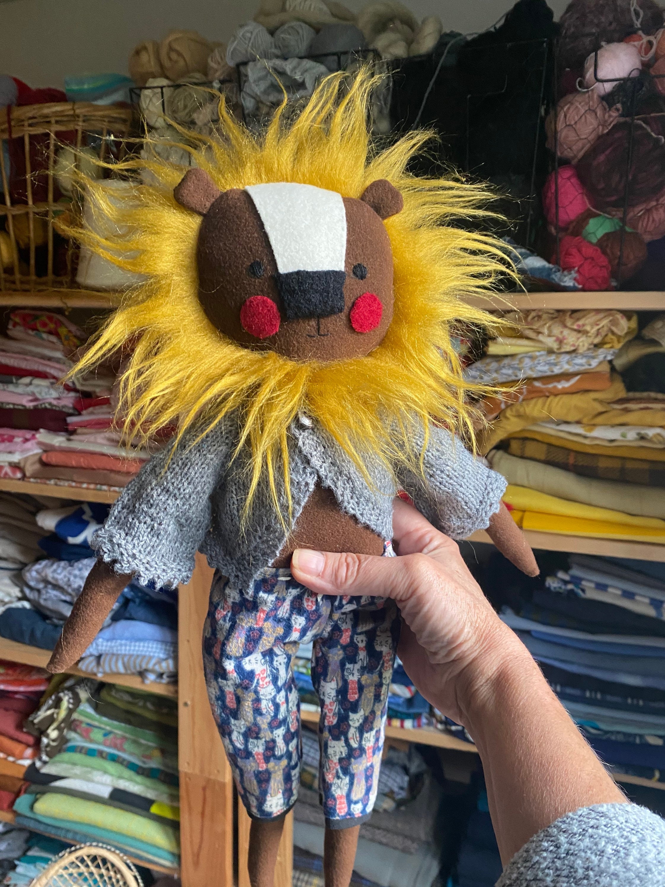 Lion Lion Doll Ecodoll Wool Lion Handmade Doll Lion Etsy