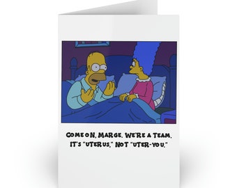 Simpsons love quote Valentines Day card, adult Valentines Day cards, funny cards, anniversary card, card for boyfriend, girlfriend partner