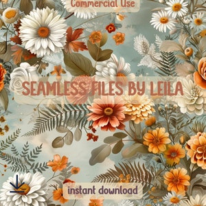 Herfst herfstboeket, naadloos bloemmotief, vintage patroon png, mooi naadloos bloemenbestand, minimaal, Thanksgiving, boho bloemendecor 5