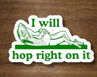 Funny Frog Pun Sticker, Funny Frog  Retro Sticker, Funny Sticker, Cottagecore Frog Sticker, positive vibes, Stationary, Small Gifts