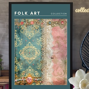 Arte de parede eclética, pôster moderno, decoração de casa maximalista, decoração de parede de galeria de mercado de flores, conjunto de parede de galeria maximalista