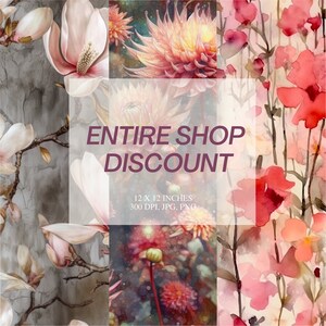 Cały pakiet w sklepie ze zniżką, bezszwowe wzory, boho floral, papier cyfrowy, bezszwowe wzory do użytku komercyjnego, POD, dostęp na całe życie 1
