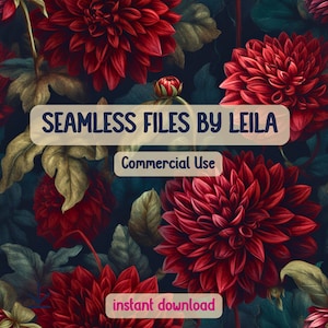 Dahlia, sömlöst mönster, gotiskt blommönster png, sömlöst bondgårdsmönster, blommig clipart, kommersiellt bruk, gotiskt bondgårdsmönster, röd, svart