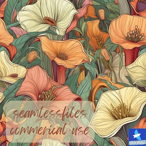 Sommer Hibiskus Bouquet, nahtloses Boho Blumenmuster zum Nähen, Wren Kleid, Vintage Schnittmuster, hübsche nahtlose Blumendatei, Vintage
