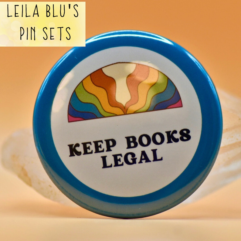 Bookish Gift Set, Gift for Book Lovers, 1, 3.5 Button, LGQBT Badge, Feminist, Gift Wrapping, Free Stickers and Art, Gift image 3