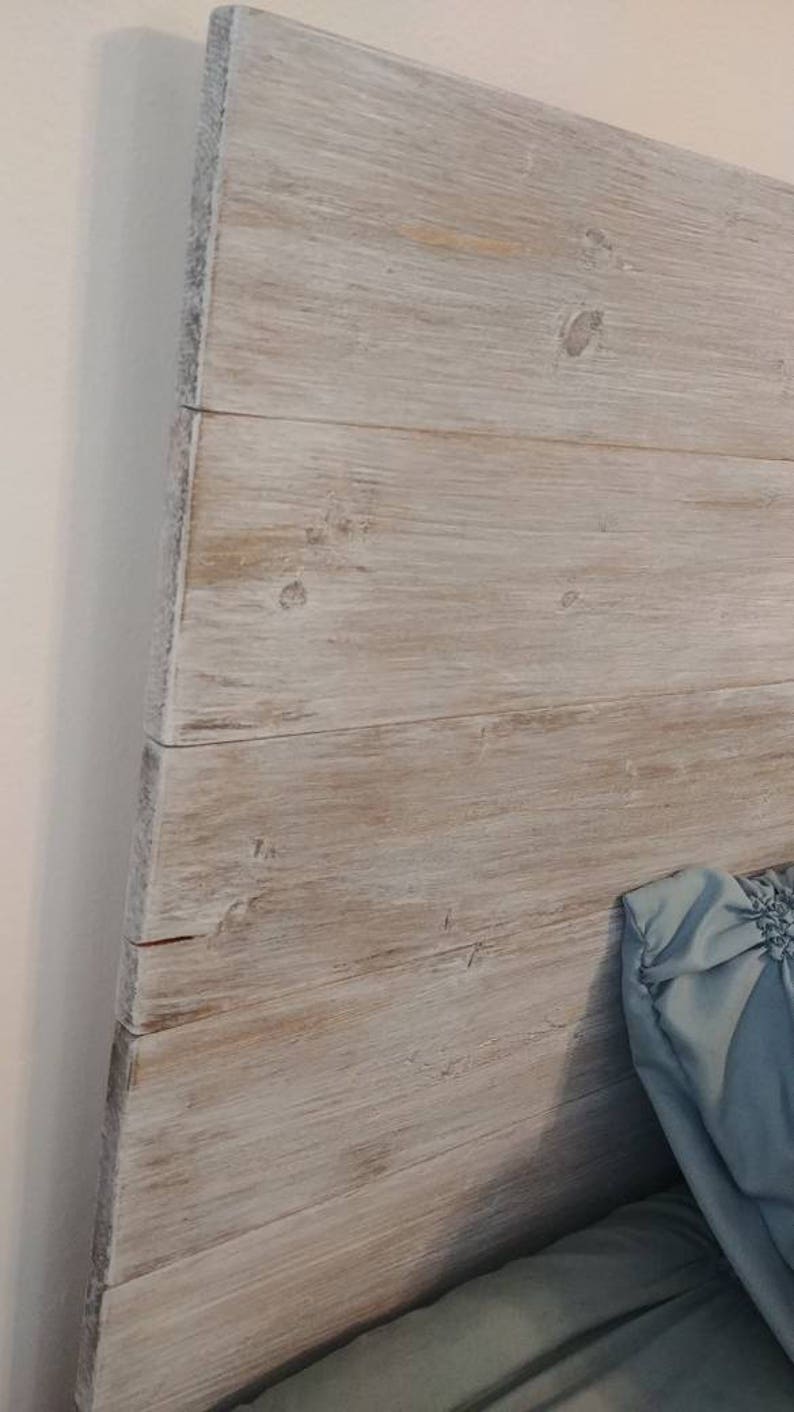 Whitewash Brown Rustic Wood Headboard Distressed/Farmhouse Etsy