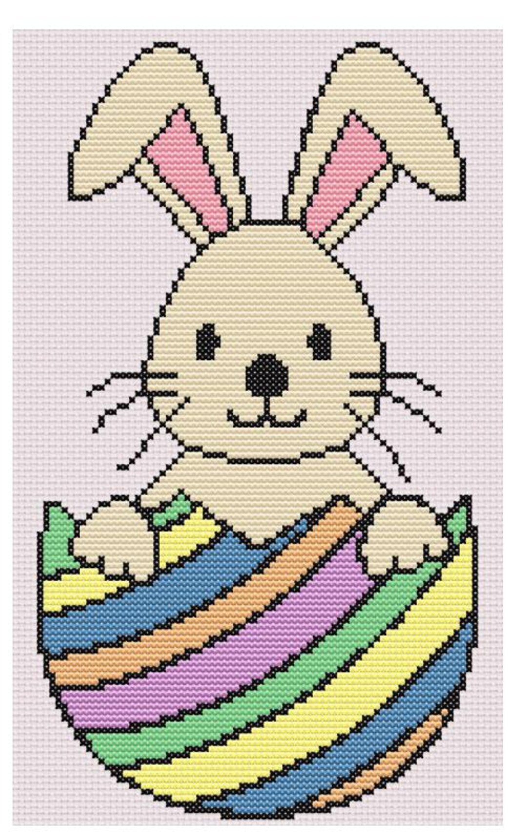 Easter Bunny Downloadable PDF Counted Cross Stitch Pattern ~ DIY ~ Easy ...