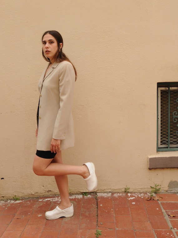 M 90s Calvin Klein fitted blazer / beige dress coa