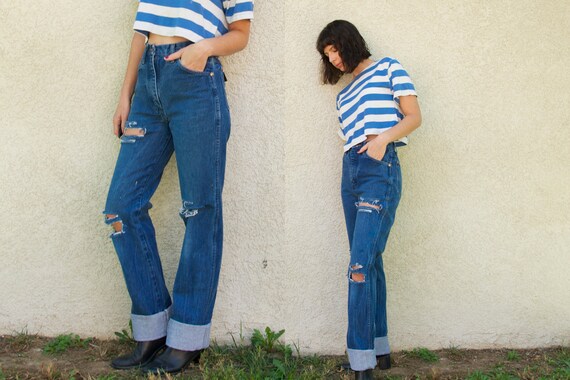 wrangler torn jeans