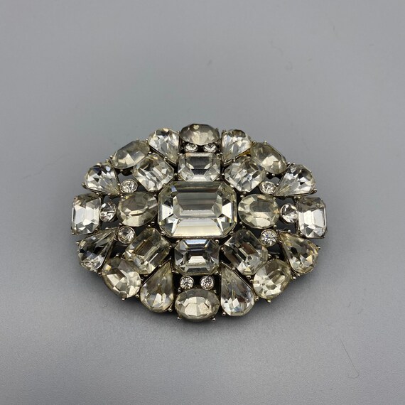 Vintage Rhinestone Brooch ORA 1940's Rare Large OR