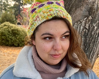 Merino Wool Beanie - Honey Blossom Purple Sheep