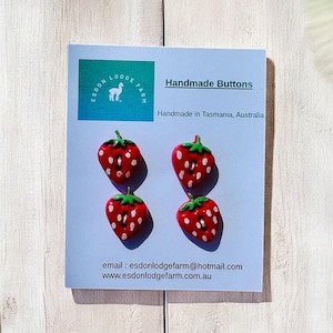 Buttons - Handmade Strawberry Buttons