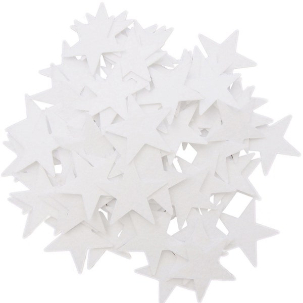 Stiff White Felt Stars (1.5 to 3 Inch)