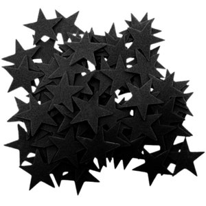 Stiff Black Felt Stars (1.5 to 3 Inch)