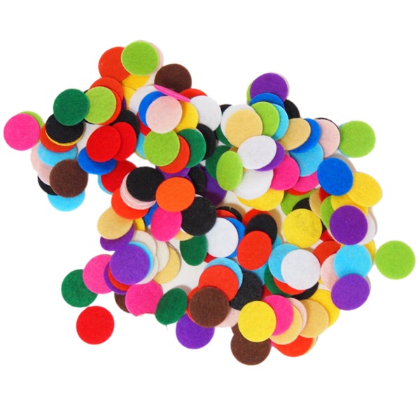 Mixed Color Assortment Felt Circle Stickers (1 to 4 inch)