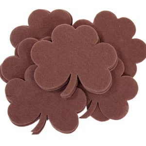 Brown 4 Inch Clover Stiff Felt (16pc)