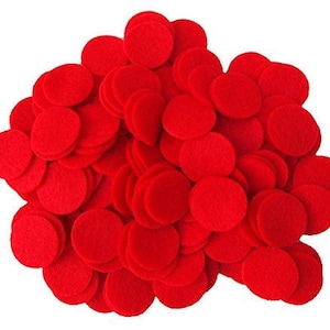 Red Felt Circles (3/4 to 5 inch)