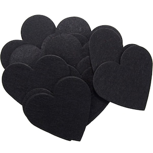 Black Stiff Felt Hearts (1 to 5 inch)
