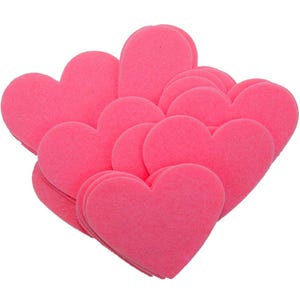 Pink Stiff Felt Hearts (1 to 5 inch)