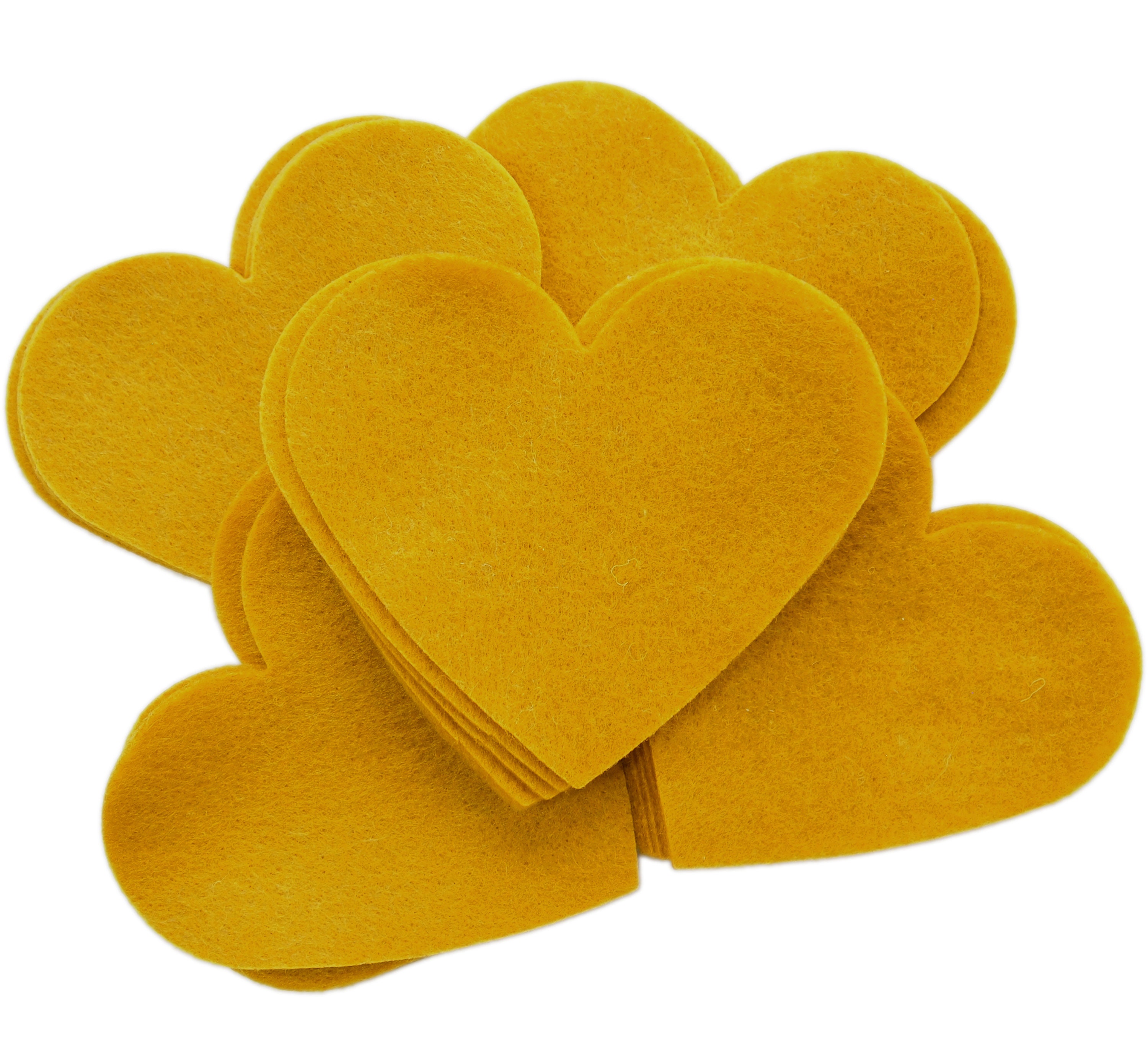Mustard Yellow Felt 3 Inch Hearts 28pc Etsy UK