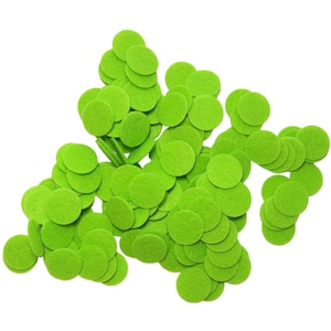 Neon Green Stiff Felt Circles (3/4 inch to 5 inch)