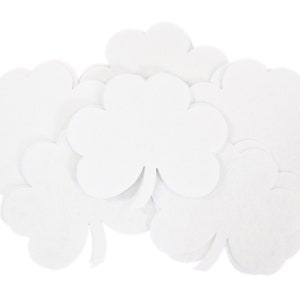 White 4 Inch Clover Stiff Felt (16pc)