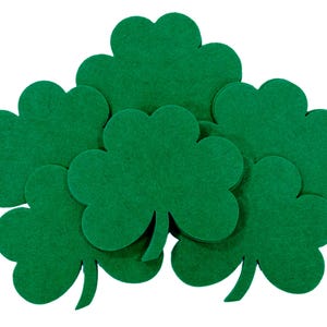Green 4 Inch Clover Stiff Felt (16pc)