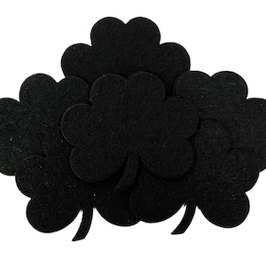 Black 4 Inch Clover Stiff Felt (16pc)