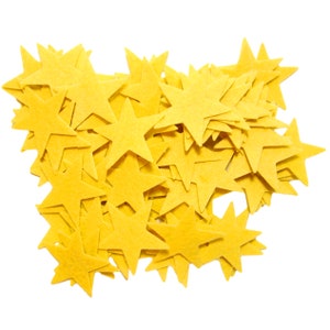 Stiff Yellow Felt Stars (1.5 to 3 Inch)
