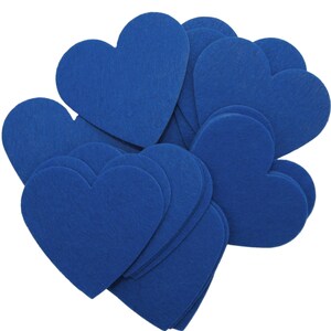 Navy Blue Stiff Felt Hearts (1 to 5 inch)
