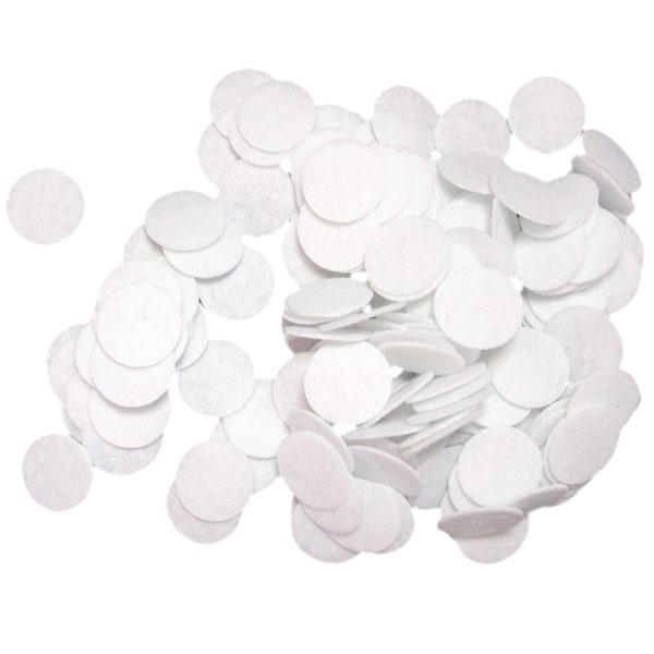 White Stiff Felt Circles (3/4 inch to 5 inch)