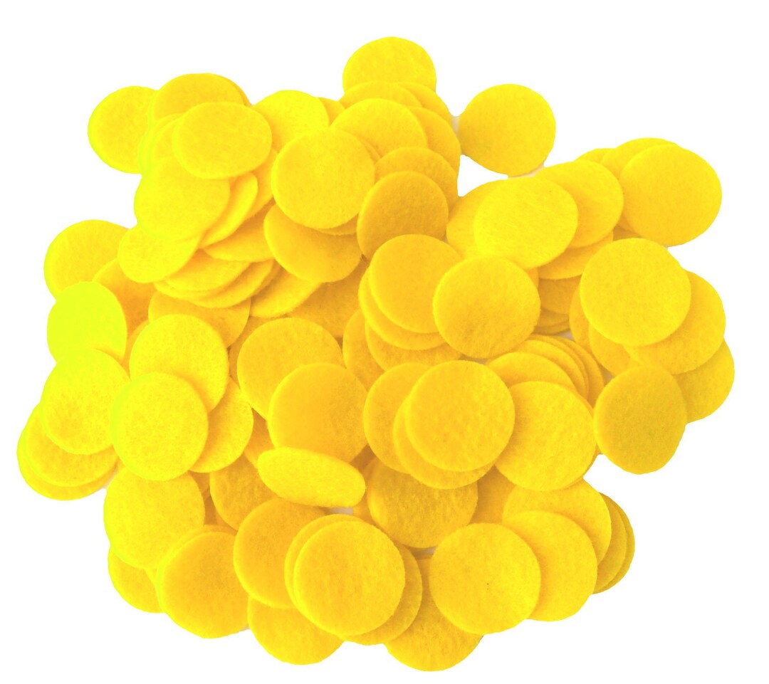 Yellow Felt Circles 3/4 to 5 Inch Etsy