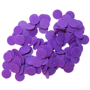 Purple Stiff Felt Circles (3/4 inch to 5 inch)