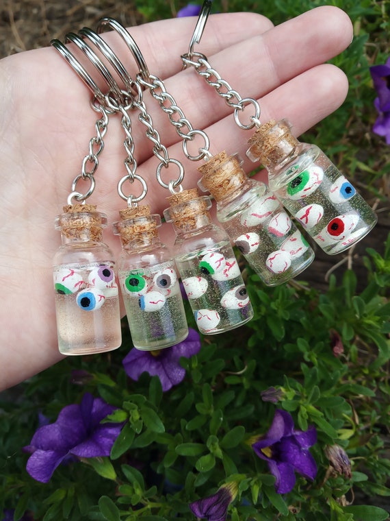 Evil eye keychain Mason jar keychain Jar keychain Bottle Etsy