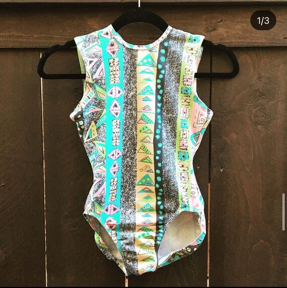 Vintage 90s Geometric Leotard