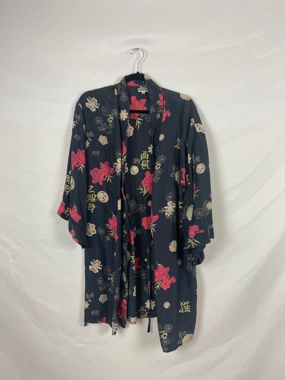 90s Silk Asian Inspired Kimono Robe
