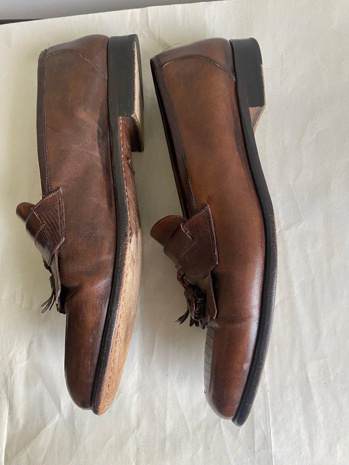 Mezlan Lizard Leather Tassle Loafers - Etsy display picture 1