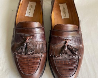Mezlan Lizard Leather Tassle Loafers - Etsy display picture 1