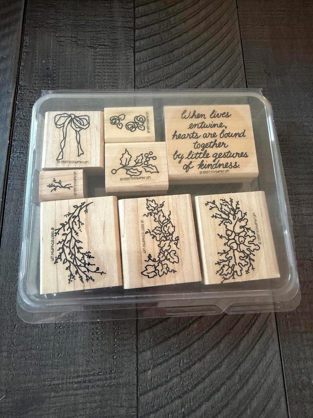 Stampin’ up All Season Wreath 1997 Wood Block Rubber Stamp Set - Etsy