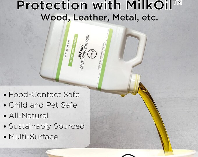 Milk Oil 8oz Miss Mustard Seed's Milk Paint Hemp Seed Oil Top Coat Eco