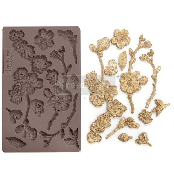 Cherry Blossoms ReDesign with Prima Decor Mould Furniture Metal Glass Pottery Candy