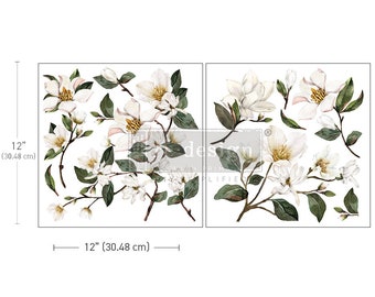 Magnolia Garden 2 Sheets Maxi ReDesign with Prima Decor Transfer Furniture Metal Glass Pottery