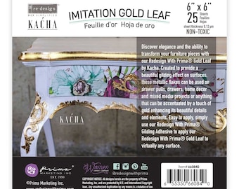 Kacha Imitation Gold Leaf 25 Sheets Metallic Foil Redesign with Prima Scrapbooking Crafting Embellishments Furniture