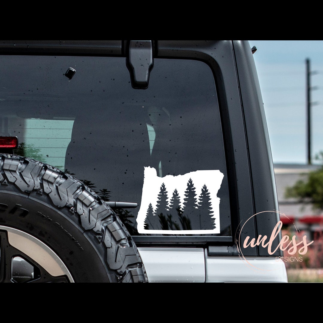 Oregon Trees Decal, Car Decals, Custom Decal, Personalized Decal ...