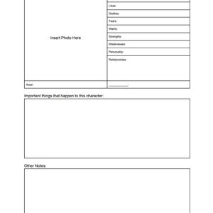 Character Profile Template