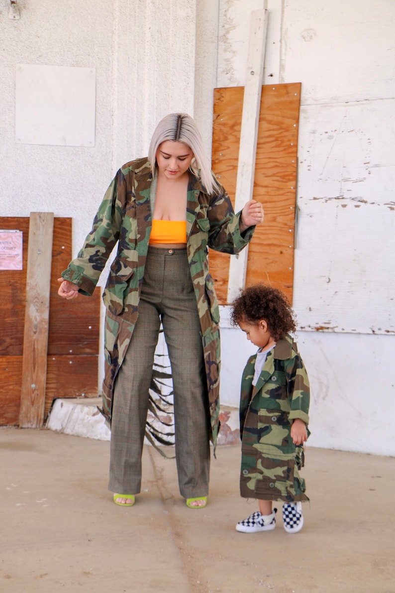 Army Jacket Long Camo Trench Oversized Unisex Coat Distressed Coat Long Boho Jacket Men/'s Urban Clothing Shredded Jacket