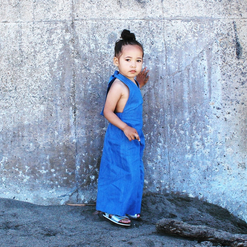 Palazzo Denim Jumpsuit for ToddlerKids by King and Lola denim 2018 fashion-kids-girls-jumpsuit-overalls baby denim toddler denim romper