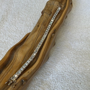 Near Mint Condition 18K Gold Over Sterling Silver .925 Cubic Zirconia Multi-Stone Tennis Bracelet ~ Marked &quot;925 CHINA&quot; ~ 6.75&quot; ~ 23 Grams ~