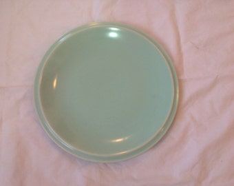1930's Ultra California Vernon Kilns Authentic California Pottery U.S.A. Platter With Holder, Aqua, Mint.