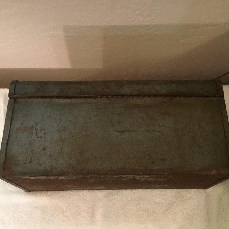 1950/'s CRAFTSMAN Metal TOOLBOX ~ Country Farmhouse Decor ~ Vintage Garage Decor ~